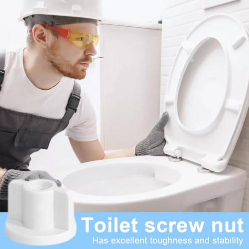 NOPKESV 6 pcs WC-Sitz Rückenmutter Unterlegscheiben Set M6 Gewinde WC-Sitz Unterseite Ersatz Toiletten Hardware Ersatz für Oben Montierte WC-Sitz Scharniere