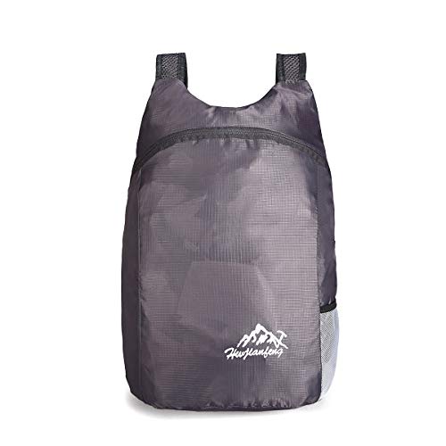 Mochila deportiva ligera impermeable plegable gris miniatura 1