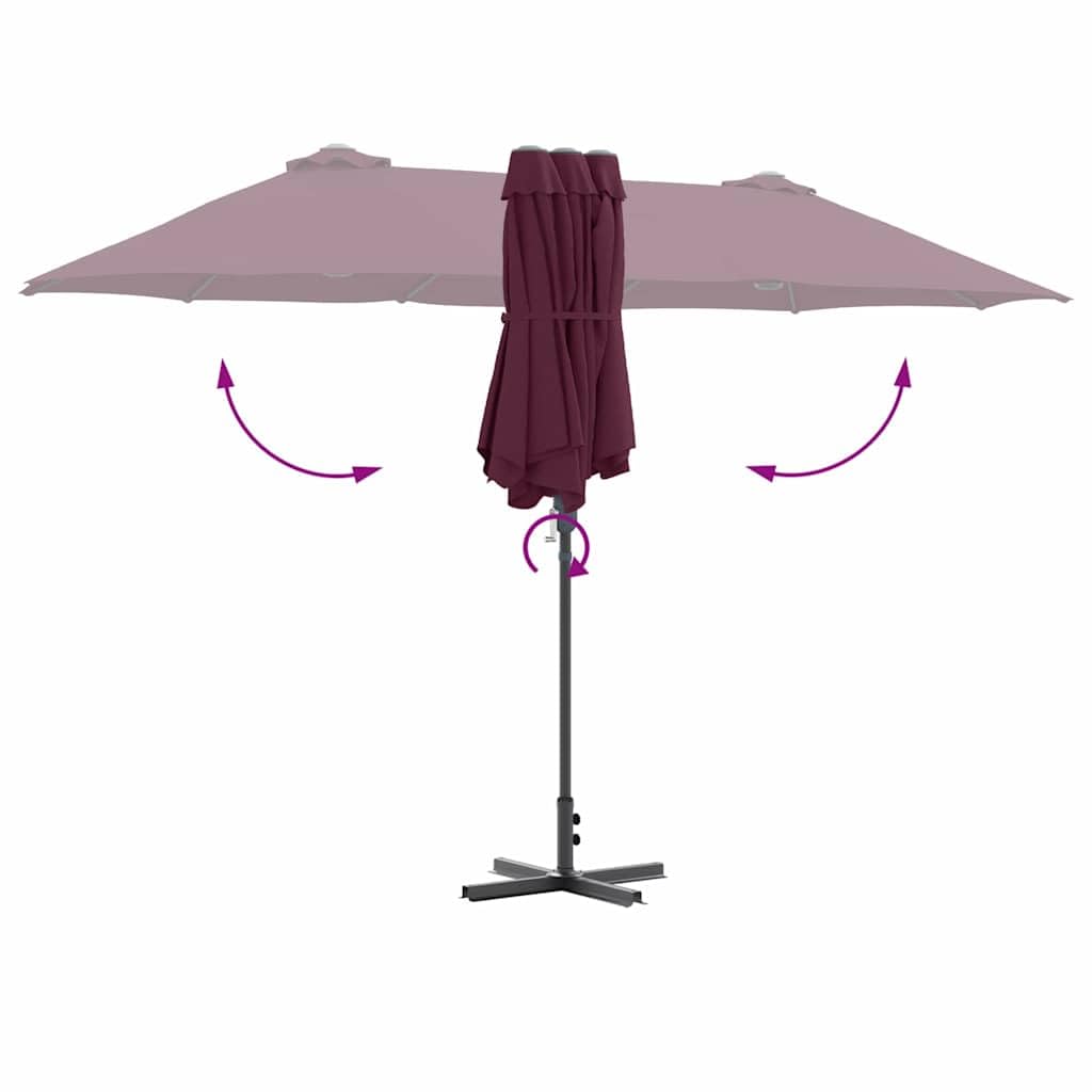 Parasol ogrodowy z poliestru i aluminium, z ręczną korbą, składany parasol na taras, do ogrodu, na balkon, ochrona przed słońcem i wiatrem