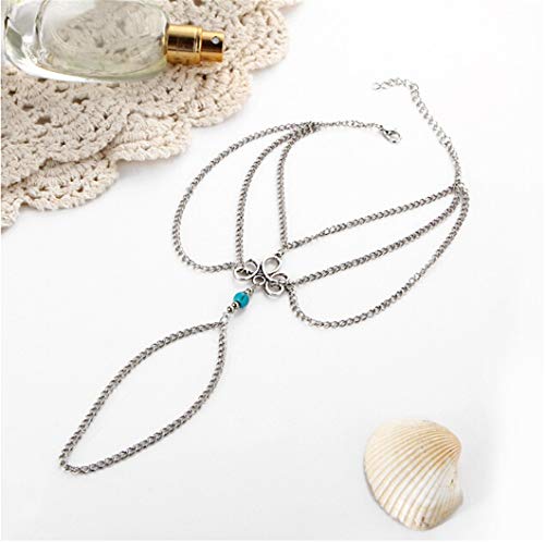 Bracelet De Cheville Double Pour Femme, Style Bohème, Argenté, Chaîne De Pied En Alliage (neuf)