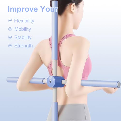 Yoga Stange Haltungskorrektur,Anti-Buckel Yoga Stick,Gymnastikstab mit Edelstahlkern Schaumstoff,Yoga Kreuzstab für Rücken Nacken,Für Hause Ganzkörpertraining,Fitnessstudio,Stretch,Sculpt