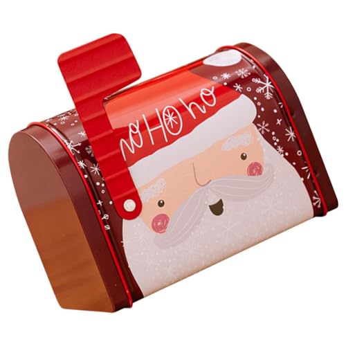 Alipis caja de hojalata navideña contenedor de dulces cubierta del poste del buzón contenedor de nido de metal pastel caja de dulces caja de navidad buzón de hojalata mayor adornos