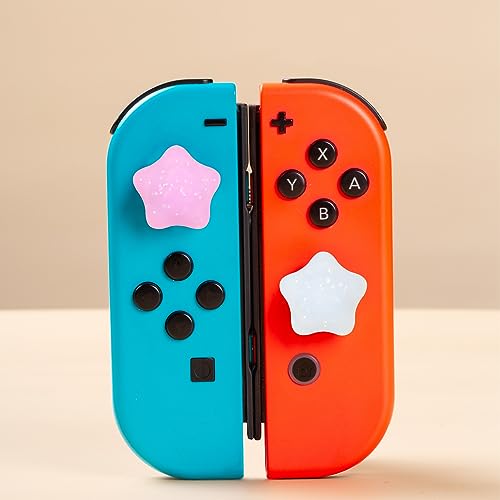 PERFECTSIGHT Switch Thumb Grips, Cute Joystick Caps for Nintendo Switch Lite/OLED 4 PCS Thumbstick Cover, Analog Stick Button Cover for NS Joycon Controller Accessories, Bling Star