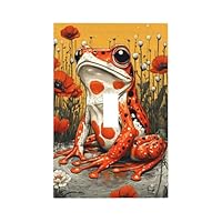 LuHuoLu Decorative Light Switch Cover Plate Big Orange Frog Red Floral Wildflower 1 Gang Wall Plate Oversized Single Toggle Wall Cover Plate Jumbo Electrical Switchplate Faceplate