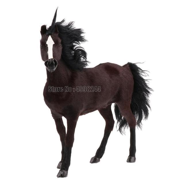 AEPRO - 27 * 10 * 25cm Interior Simulation Horse Plush Stuffed Animal Model Ornament Figurine Home Decoration Gift For Friend Тоу (brownness)