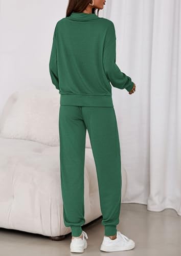 PRETTYGARDEN Women's Fall 2 Piece Lounge Sets Zip Up Sweatshirt Jogger Pants Sweat Track Suits Travel Outfit Winter Clothing