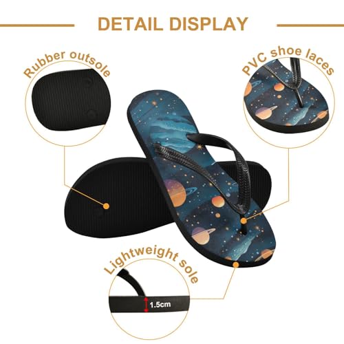 Space Planets Beach Summer Casual Flip Flop Sandals Non-Slip Quick Dry for Women Men 214B28302