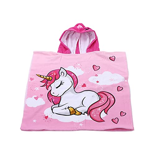Toalla de playa con capucha infantil suave toalla de microfibra para piscina 6