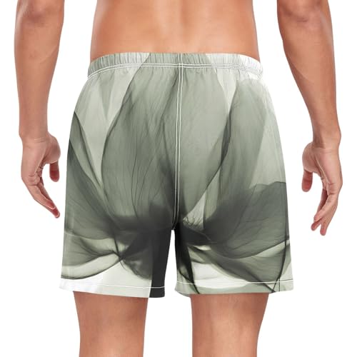 Mens Swim Trunks with Liner, Beautiful Floral Perspective Cool Quick Dry Beach Swim Shorts, Swimwear Bathing Suits S2