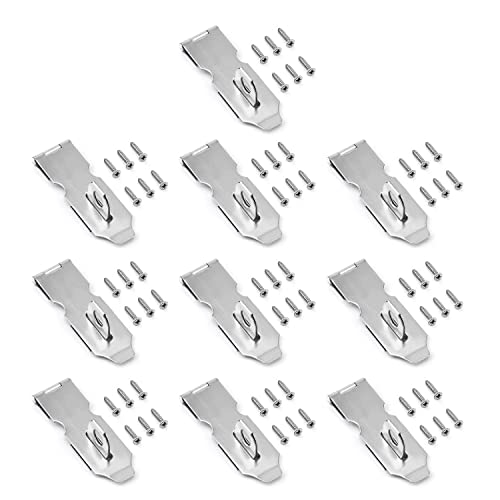 Image of Stainless Steel Padlock Hasp 3.70 inch Length Hasp Staple Padlock Latch with Screws for Furniture Window Cabinet Drawer Closet Silver Tone 10pcs