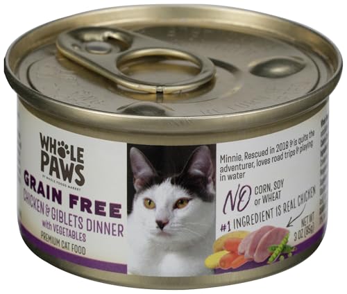 Image of Whole Paws, Grain-Free Wet Cat Food, Chicken & Giblet Loaf Dinner with Vegetables, 3 Ounce