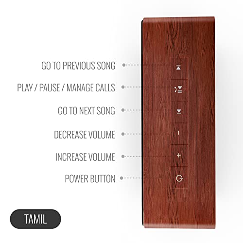 Image of Carvaan Saregama Mini+ (Plus) Tamil Portable Music Player with 1000 Preloaded Evergreen Tamil Songs, 10 Watt Speaker, Handsfree Calling, Bluetooth /FM /AM /AUX (Vintage Brown)