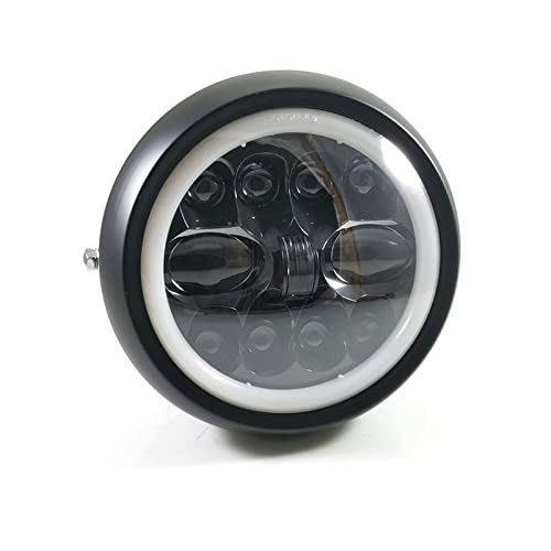 Phare LED 7'' moto universel 12V avec feu de croisement pour Cafe Racer - 4