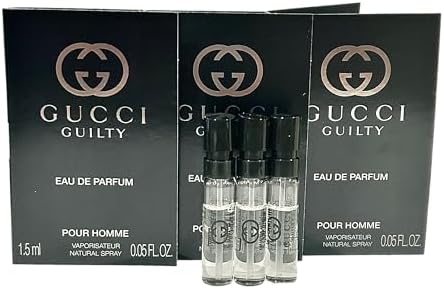Gucci Guilty Sample Perfume MEN Guilty Guilty PARFUM Spray Pour Homme Size 1.5 ML / 0.05 (set of 3)
