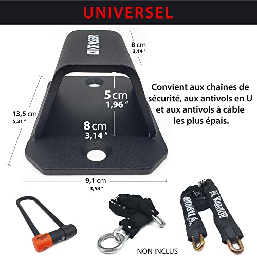 Ancrage au sol pour antivol moto sécuriser remorque et vélo