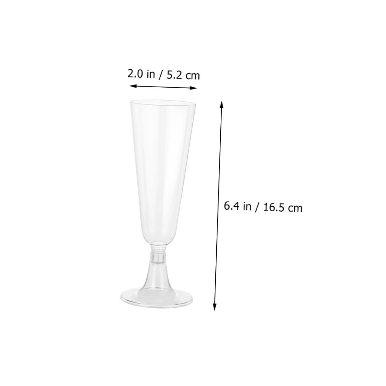 Garneck Elegant 24pcs Plastic Flutes Disposable Cocktail Glasses Sturdy Base for Wedding Banquets