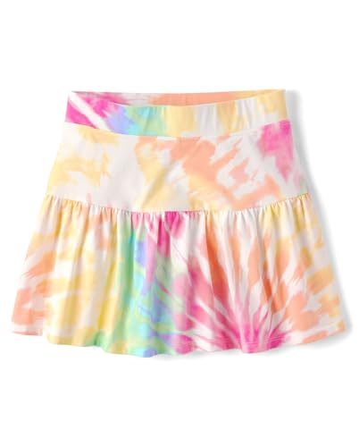 The Children's Place,Girls,Pull on Everyday Skorts,Multicolor Tie Dye,Large