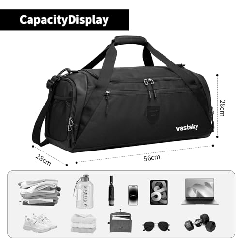Gym Duffle Bags for men and women, large duffle bag for Travel, Weekend Overnight bag with shoe compartment & wet pocket, water resistant sports duffle bag gymbag - Image 3