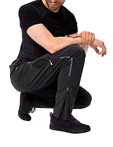 Foto von VAUDE Qimsa Softshell Pants II Fahrradhose Herren, Winddichte Softshellhose Herren für Ganzjahres-Biker, Fahrradhose Winter Herren atmungsaktiv & wasserabweisend – in Schwarz, Größe: XL