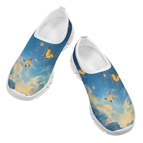 Girls'Slip On Sneakers,Lightweight Breathable Tennis Shoes Boys Wear-Resistant Non-Slip Eva Sole Running Shoes4