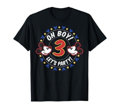 T-shirt fête Mickey Disney 3 ans pour anniversaire thématique