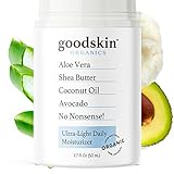 Organic Face Moisturizer for Women and Men - Unscented Natural Hydrating Day & Night Face Cream for Dry, Oily & Sensitive Skin - Non-Greasy Anti Wrinkle Anti Aging Skin Care by Goodskin - 1.7oz