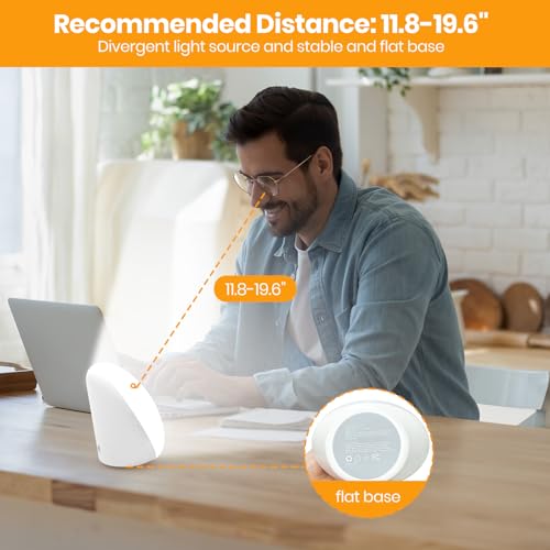 Image of LASTAR Light Therapy Lamp, 10,000 Lux Sunlight Lamp with 4 Color Temperatures & 5 Brightness Level & 60Min Timer, 12 RGB Colors Touch Control Sun Lamp with Memory Function for Home /Office