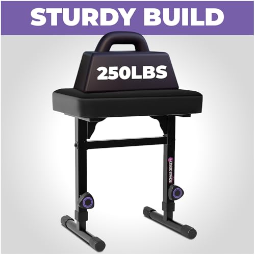 Liquid Stands Piano Bench Adjustable Stool – Music Keyboard Bench Seat for Piano Keyboard Stand with Black Padded Cushion for Musicians Piano Stool Chair (Mesh Fabric) by Liquid Stands - Image 3