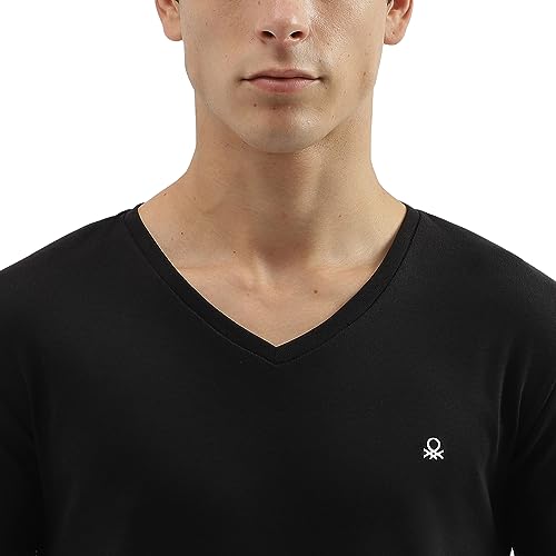 Image of UNITED COLORS OF BENETTON Men's Cotton Solid Regular Fit T-Shirt