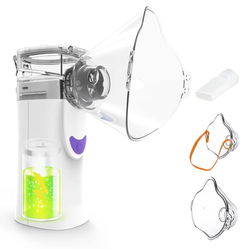 Nebulizador Portatil, Nebulizador para Bebe Niños Adultos, Silenciosa Inhaladores Eléctricos Recargable USB-C con Diseño Portátil, fácil de usar y Limpiar, para Uso Doméstico y de Viaje