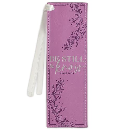 Image of Christian Art Gifts Faux Leather Bookmark for Women: Be Still and Know