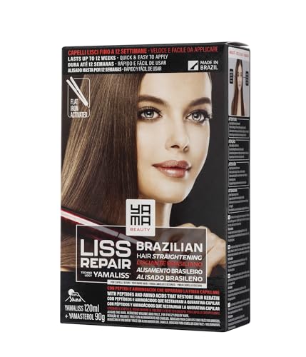 Yama Yamaliss LISS REPAIR KIT Alisado Brasileño Keratina 120ml + 90g | para cabello oscuro | Hasta 12 semanas | con péptidos y aminoácidos que restauran la queratina del cabello