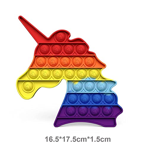 Image of PLUSPOINT Unicorn Shape Pop it 4pc Set Pop Fidget Toy with Unicorn Keychain Push Bubble Fidget Sensory Toy for Kids and Adults, Popper popit (Unicorn +3 Pc)