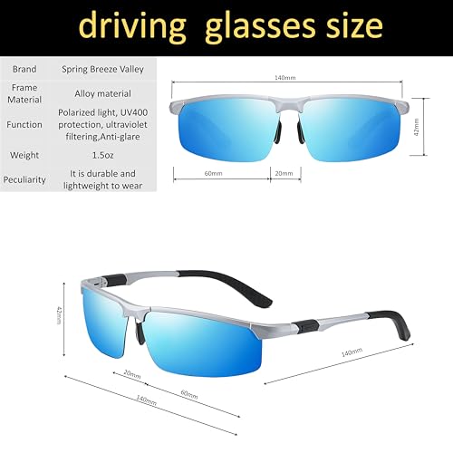 Metal Frame Sunglasses for men, Polarized Sunglasses, UV Protection Shades for Fishing Driving Cycling Running3