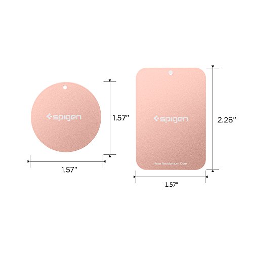 Image of Spigen Kuel MP4-P Metal Plates for Magnetic Car Mount Phone Holder QNMP Compatible [4 Pack - 2 Round, 2 Rectangle] - Rose Gold