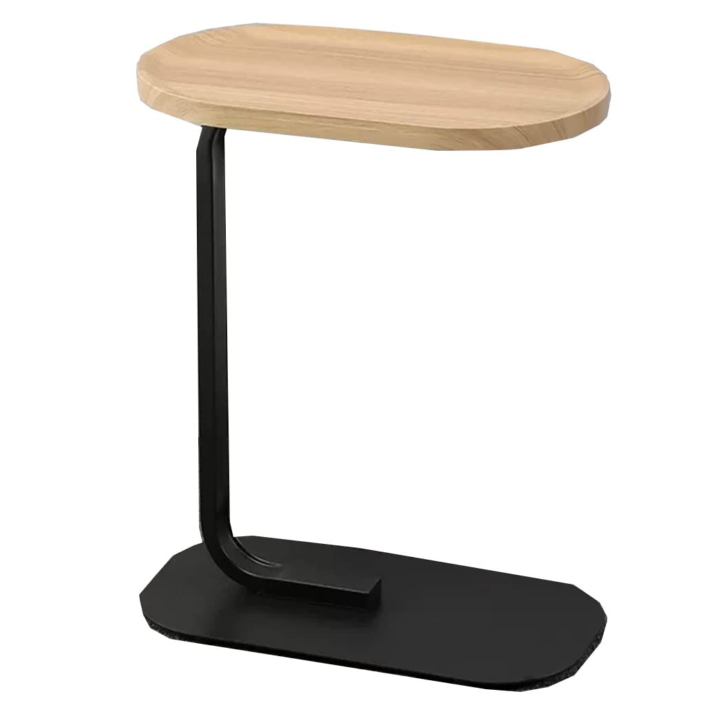 Mesa auxiliar ovalada para salon dormitorio y escritorio madera