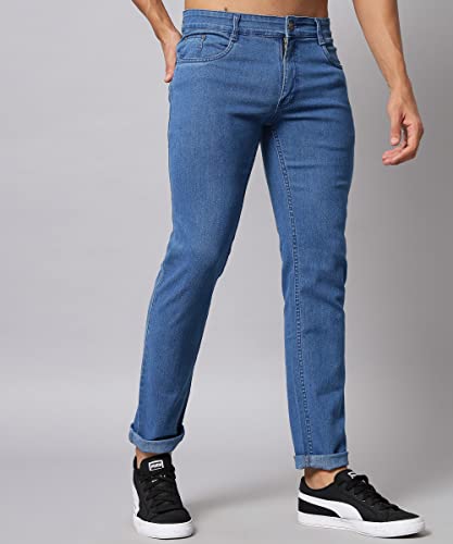 Image of STUDIO NEXX Men's Regular Fit Jeans|Stretchable Mid Rise Denim |Contrast Detailed Stitch