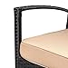Barton 3 Pieces Bistro Chair Set w/Glass Table Black Outdoor Patio Furniture Wicker Rattan Modern Conversation Chat Seating