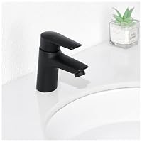 Robinet Lavabo Auralum Noir - Mitigeur Eau Chaude/Froide, Hauteur 134mm