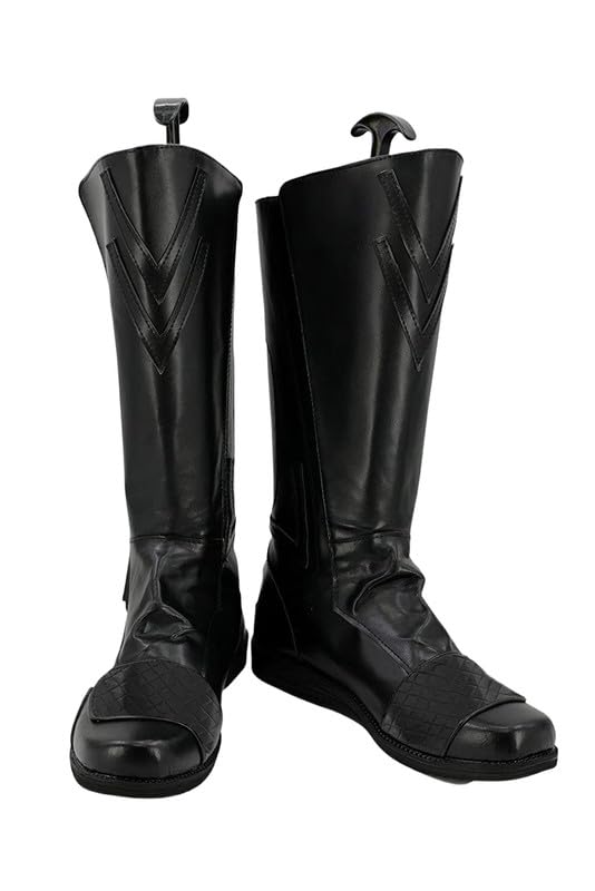 Roeutoo Master Boots Costume Adult Men Force Knight Cosplay Boots Shoes Halloween Accessories Black