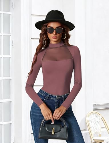 Avidlove Womens Long Sleeve Bodysuit Tops Sexy Thong Leotard Brunch Outfit - image 6