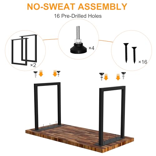 CHICAURA 34" Heavy Duty Counter Height Metal Table Legs, 34x20, Set of 2 by CHICAURA - Used condition - Image 7