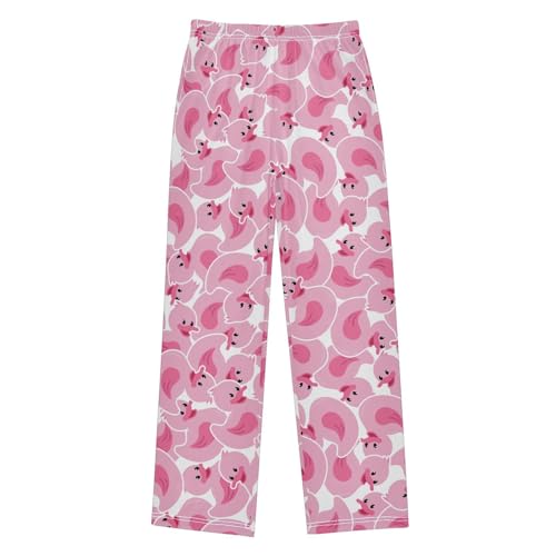 Boys' Pants Pink Rubber Duck Long Bottoms Jogger Pants Elastic Waist Trousers with Pockets S-XL