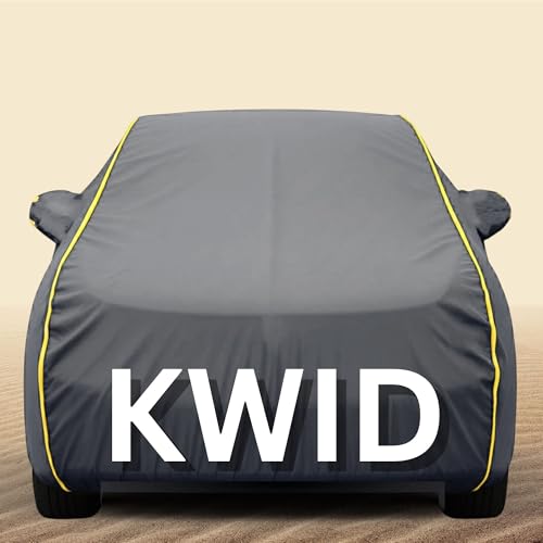 Image of 100% Waterproof Kwid Car Cover Heavy Duty - Premium Polyester Car Body Cover, All Weather Outdoor Protection, UV Resistant, Dustproof, Windproof, Heat Resistant, Scratch Resistant (Grey)