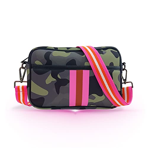 NIDOOT Crossbody Bags,Neoprene Messenger Neoprene Tote Bag, Women/Teenage Girls Gifts Ideas(Green Camouflage)