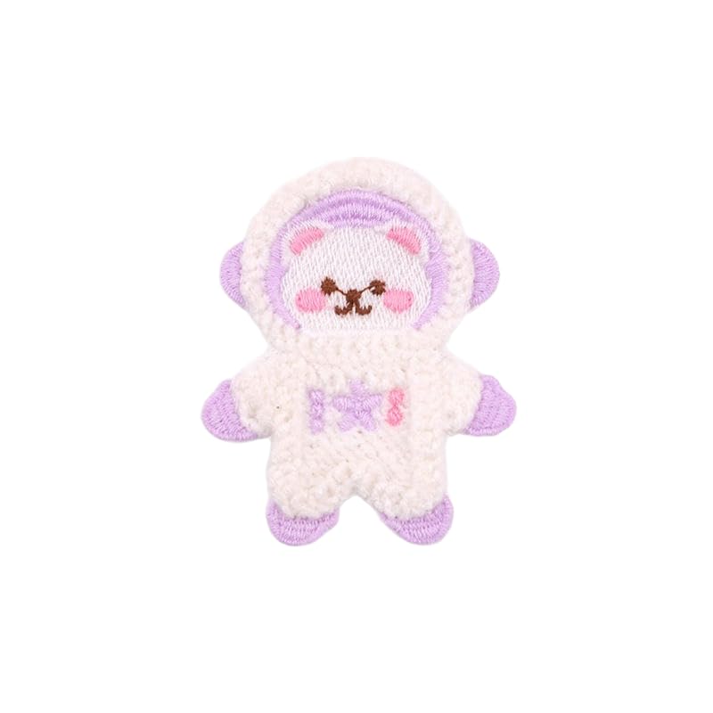 Naszywka haftowana 5 * 6, CM 10 SZTUK Cartoon Cute Cat Animal Haftowane Naszywki Żelazko Aplikacje Chińskie Na Ubrania Duże Do Szycia Kurtkę Jeansową(Light Purple Cat)