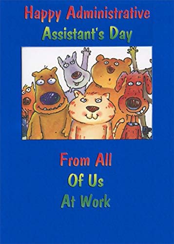 Designer Greetings Animals in Die Cut Window on Blue Humorous/Funny Administrative Assistant's Day Card