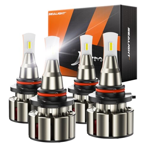 Image of SEALIGHT 9005 9006 LED Bulbs, L2 HB3 HB4 24,000LM Super Brightness 6000K Cool White Fog Bulbs, IP68 Waterproof, Plug and Play, 15000RPM Turbo Fan, 60000Hrs Lifespan, 1:1 Size Driving Bulbs, Pack of 2