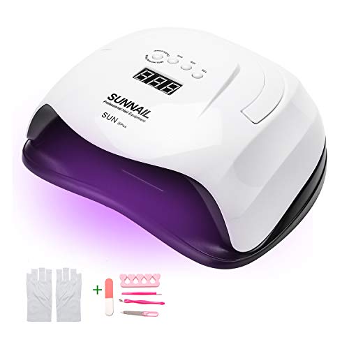 YUSONG Gel Nail Polish Kit with UV Light, 80W UV LED Gelish Nails Remover Dryer Lamp, Nail Curing Lamp with 4 Timer Setting Automatic Sensor for Fingernail Toenail Art Design Home Salon