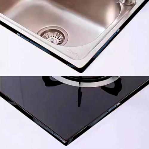 Selbstklebend Flexible Zierleisten Selbstklebend, zum Herd, Waschbecken, Toilette, Fliesenrand, Wandecke, Fußleiste, Boden (schwarz)